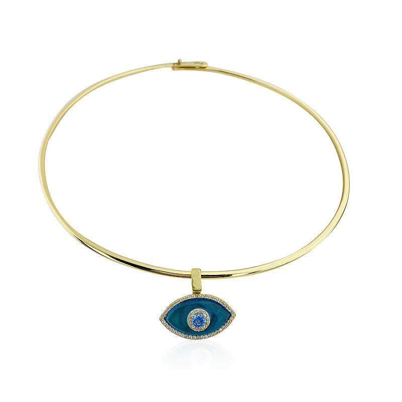 Glass Eye Collar Necklace - 1