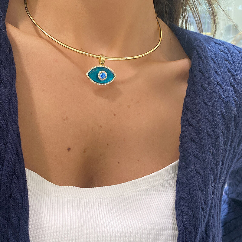 Glass Eye Collar Necklace - 2