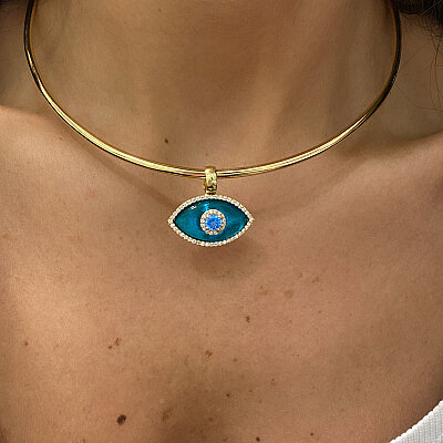 Glass Eye Collar Necklace - by Eda Çetin