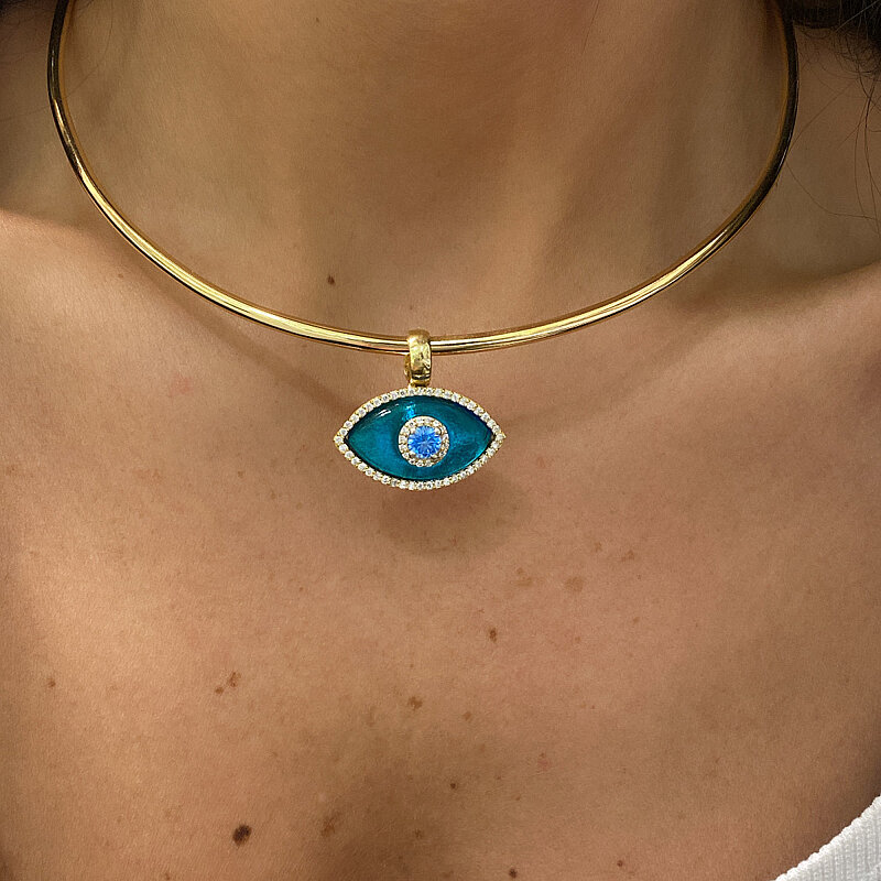 Glass Eye Collar Necklace - 3