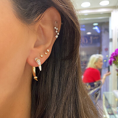 Golden Fang Küpe - by Eda Çetin