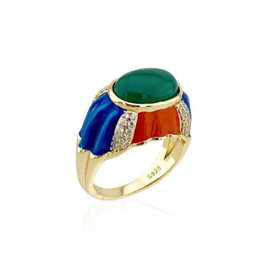 Grazia Colorful Enamel Ring - by Eda Çetin
