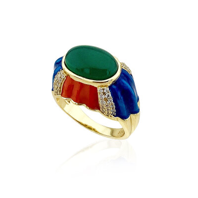 Grazia Colorful Enamel Ring - by Eda Çetin