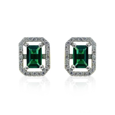 byEdaÇetin - Green Baguette Earrings