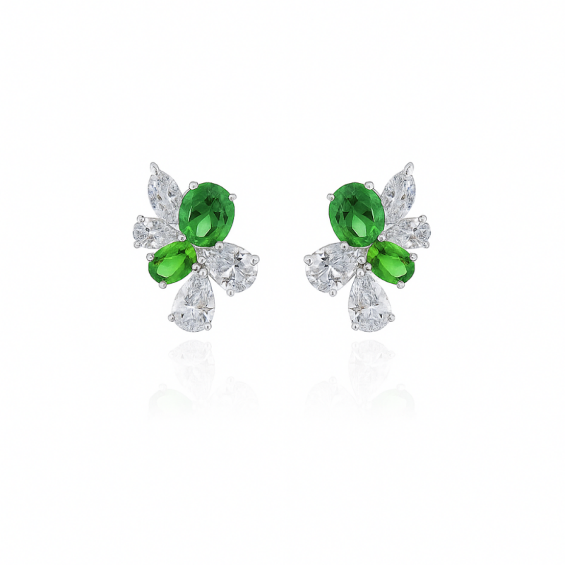 Green Bunch Of Water Earrings - 1