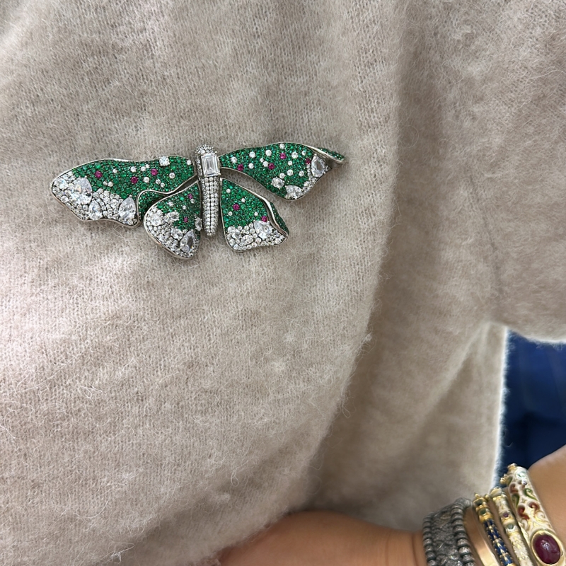 Green Butterfly Brooch - 2