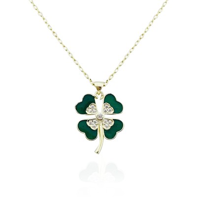 Green Mine Clover Necklace - Thumbnail