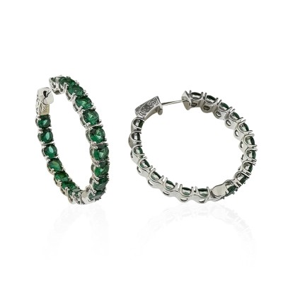 Green Nada Hoop Earrings - Thumbnail