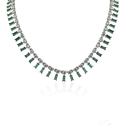 Green Nue Baguette Necklace