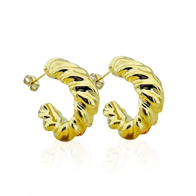 byEdaÇetin - Gusto Twisted Italian Hoop Earrings