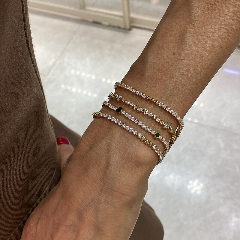 Heart and Marquise Detail Italian Bracelet - 2