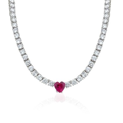 by Eda Çetin - Heart Detailed Waterway Necklace - 3 mm