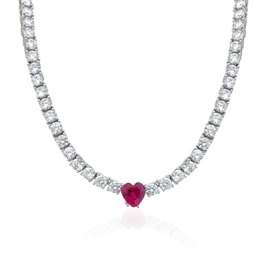 byEdaÇetin - Heart Detailed Waterway Necklace - 3 mm