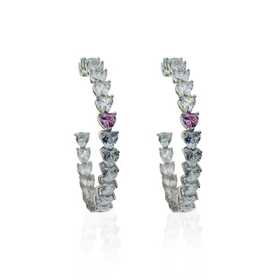 by Eda Çetin - Heart Hoop Earrings