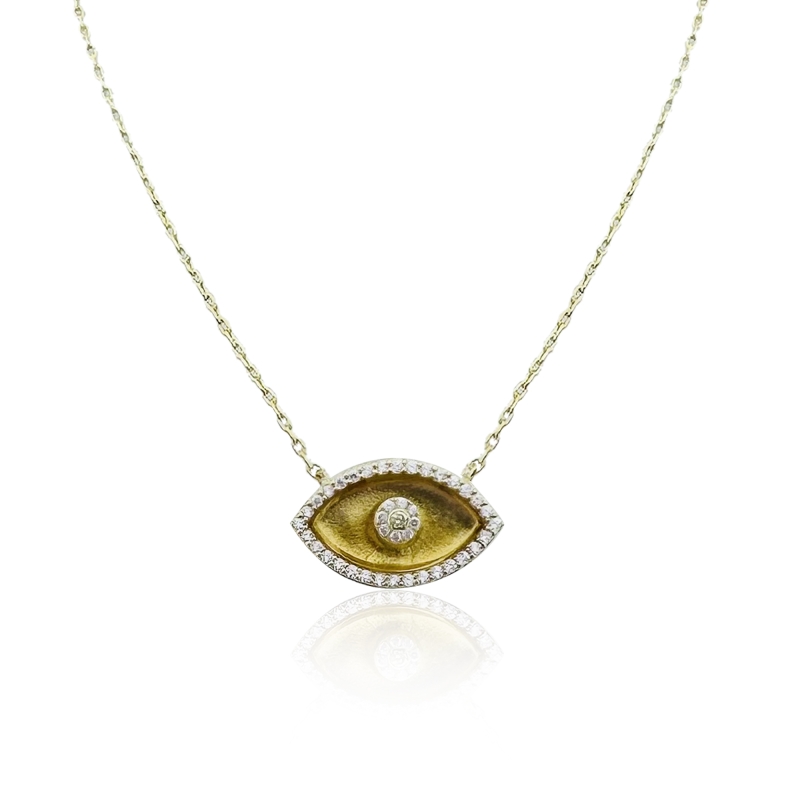 Honey Glass Eye Necklace - Medium Size