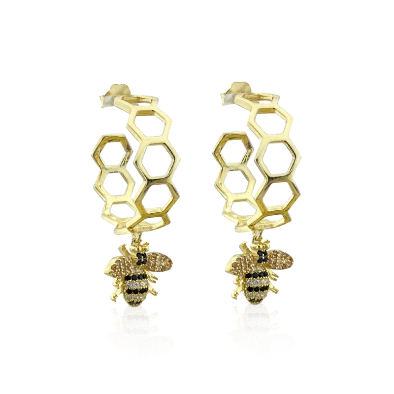 Honeycomb Hoop Earrings