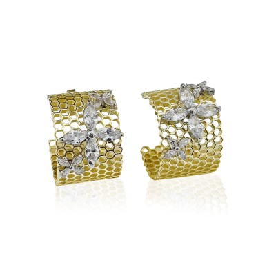 byEdaÇetin - Honeycomb Marquise Earrings