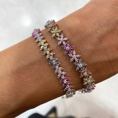 Isolabella Flower Tennis Bracelet - Thumbnail