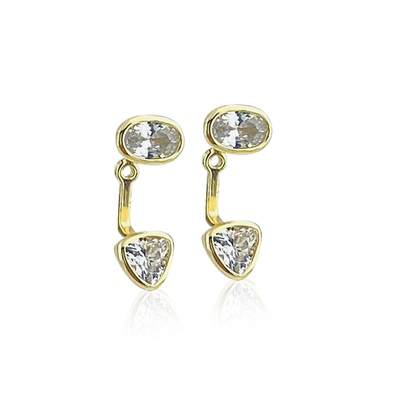 Italian Asymmetrical Stone Earrings - 1