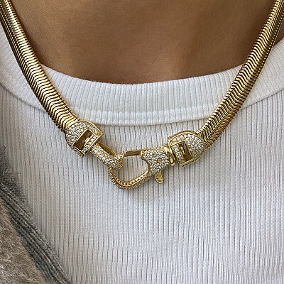Italian Herringbone Chain Necklace - by Eda Çetin