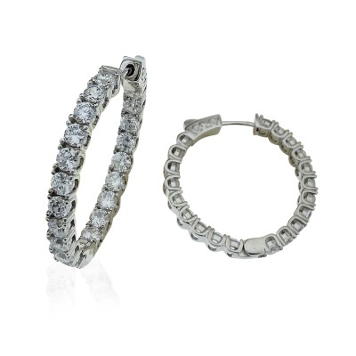 Italian Hoop Earrings - 2.5 cm Diameter - Thumbnail