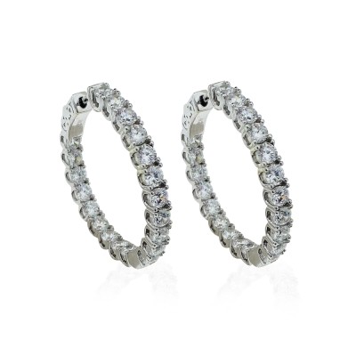 Italian Hoop Earrings - 2.5 cm Diameter - Thumbnail