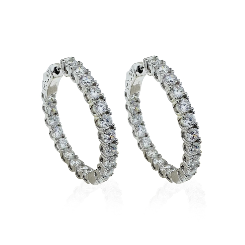 Italian Hoop Earrings - 2.5 cm Diameter