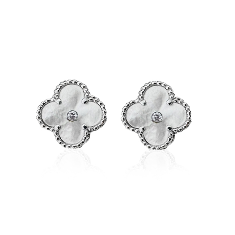 Mother of pearl clover earrings store