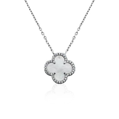 Italian Pearl Clover Necklace - Thumbnail