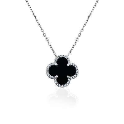 Italian Pearl Clover Necklace - Thumbnail