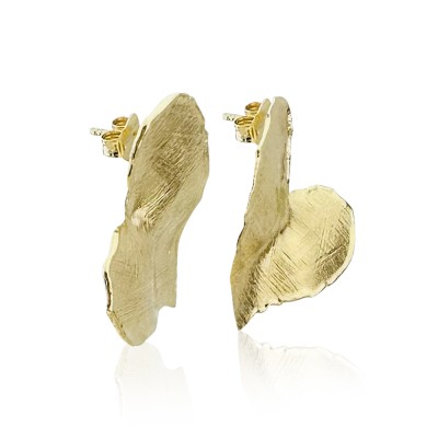 Italian Plate Heart Earrings - Thumbnail