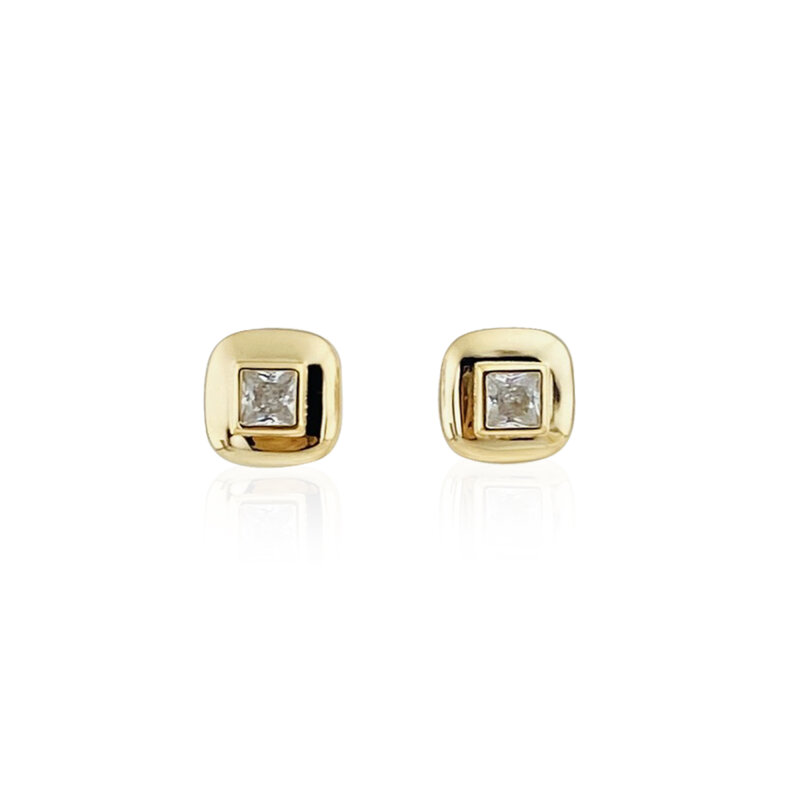 Italian Square Form Earrings - 1