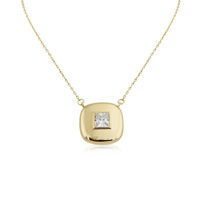 Italian Square Form Necklace - by Eda Çetin