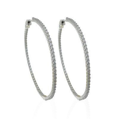byEdaÇetin - Italian Stone Hoop Earrings - 5 cm Diameter