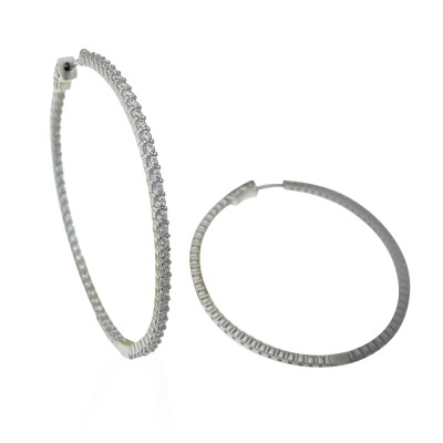 byEdaÇetin - Italian Stone Hoop Earrings - 5 cm Diameter (1)