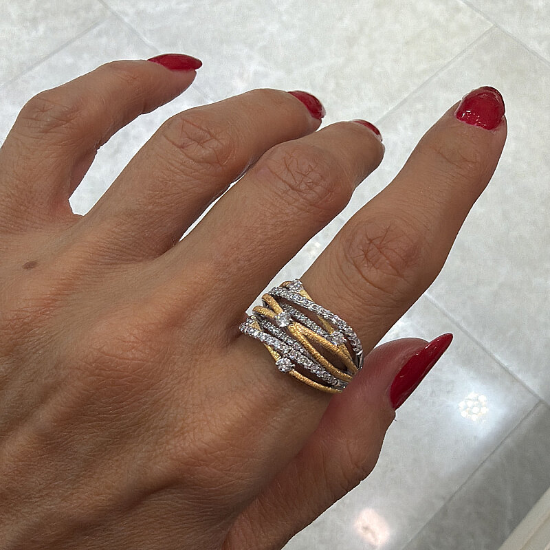 Italian Two-Tone Spiral Ring - 3