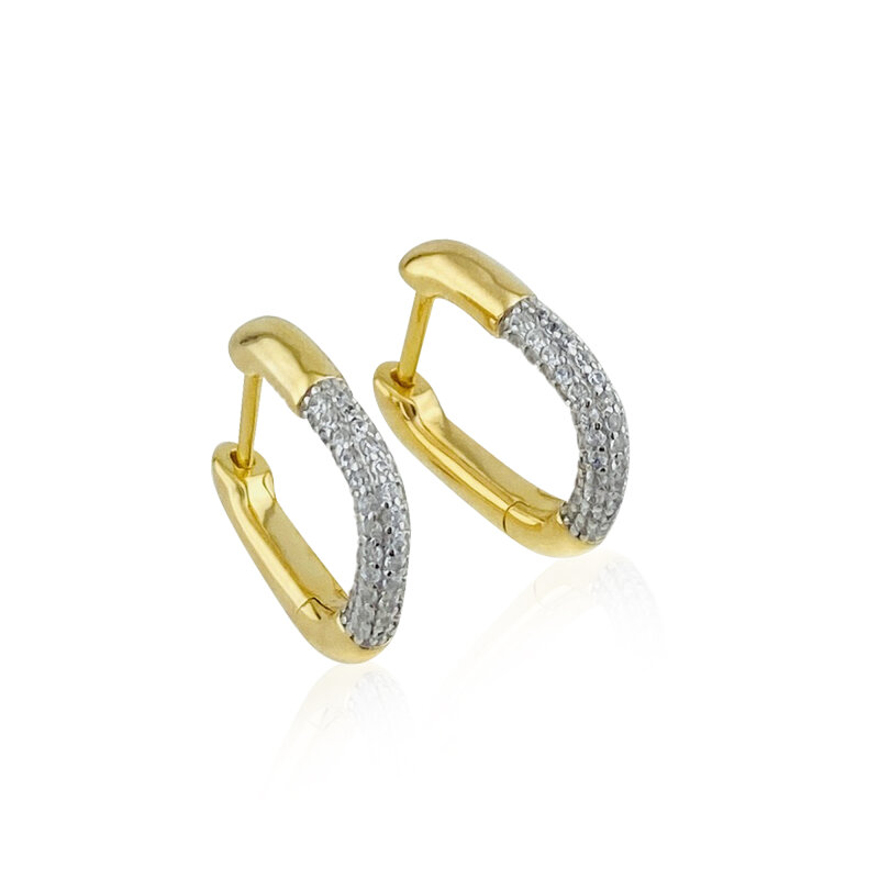 Italian U-shaped Stone Earrings - 3