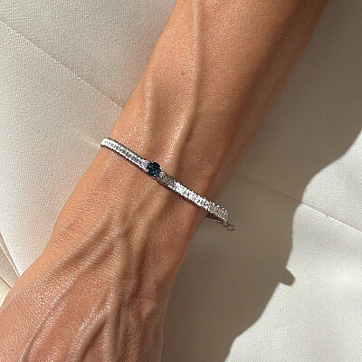 Italian Wire Knit Bracelet - Blue - by Eda Çetin