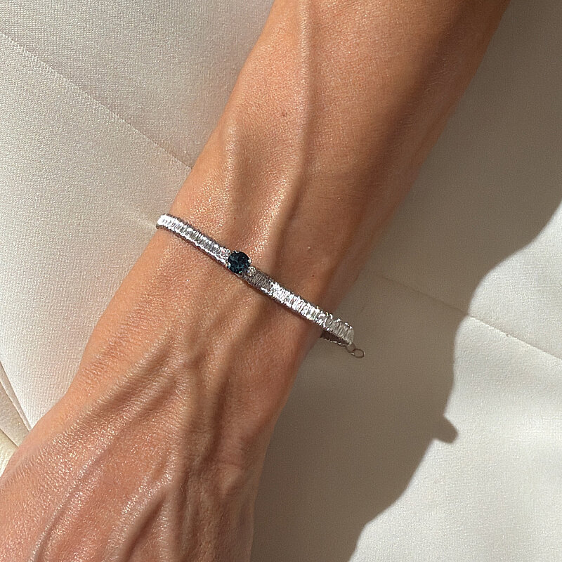 Italian Wire Knit Bracelet - Blue - 1