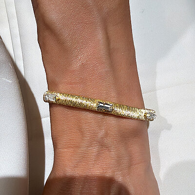 Italian Wire-Woven Bracelet - 3 Stones - by Eda Çetin