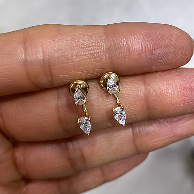 İtalyan Damla Taşlı Küpe - by Eda Çetin