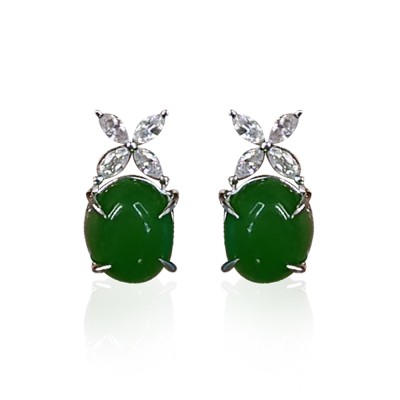 byEdaÇetin - Jade Stone Marquise Earrings