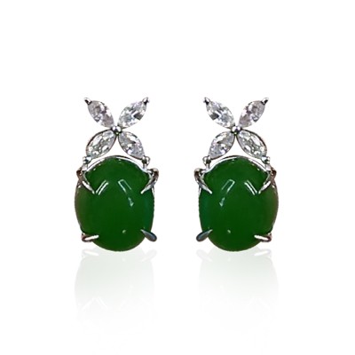 Jade Taşlı Markiz Küpe