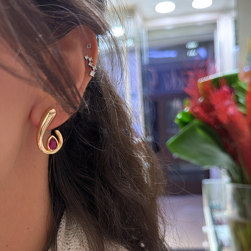 June Ruby Earring - 2