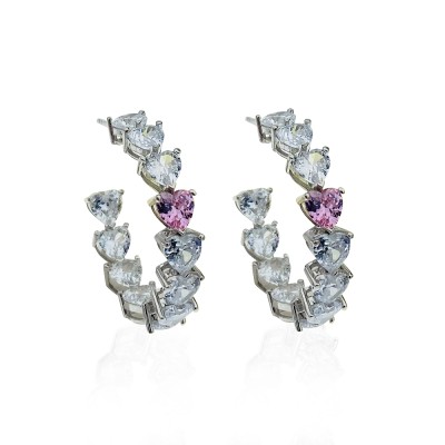 by Eda Çetin - King Pink Heart Hoop Earrings (1)