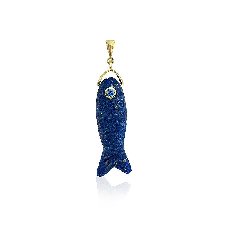 Lapis Fish Pendant - 1