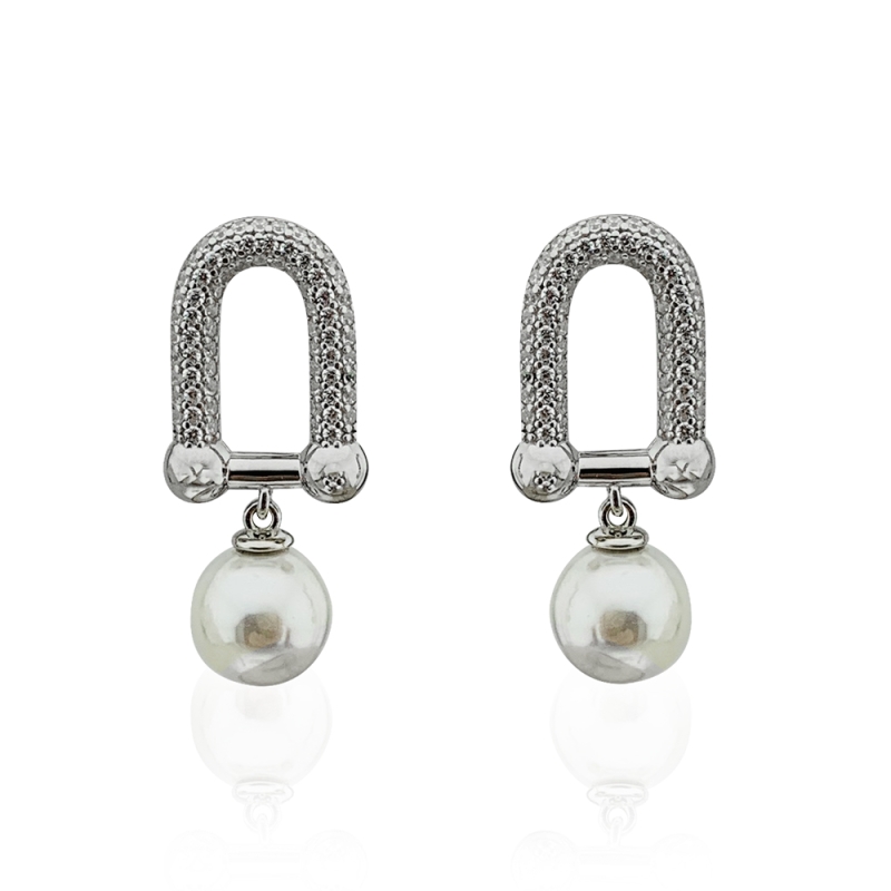 Laura Stone Pearl Earrings