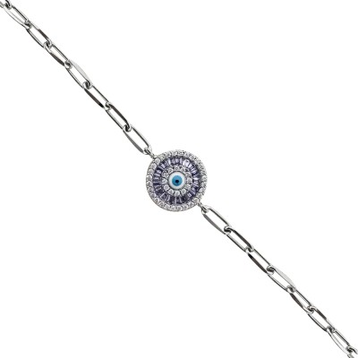 Lilac Glass Eye Bracelet