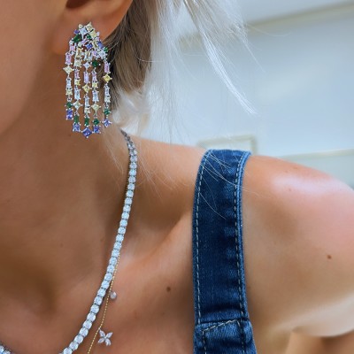 Lilibet Colorful Pendant Earrings - Thumbnail