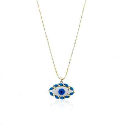 Lilya Mother of Pearl Eye Necklace - Thumbnail